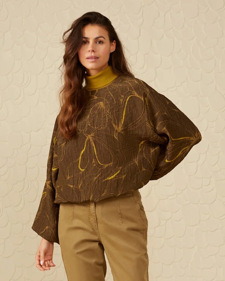 Blouse Balloon Print Yaya groen