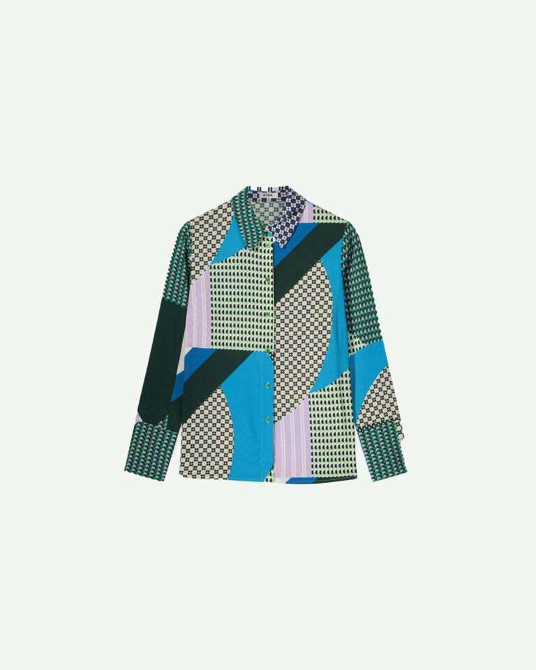 Blouse Wanda Kyra patchwork groen