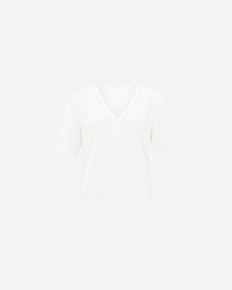 T-shirt Tape Neckline Off White Yaya