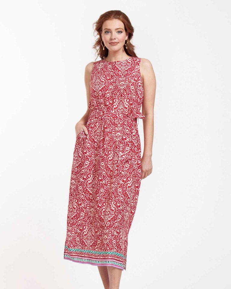 Jurk Sigra Paisley Border Studio Anneloes rood