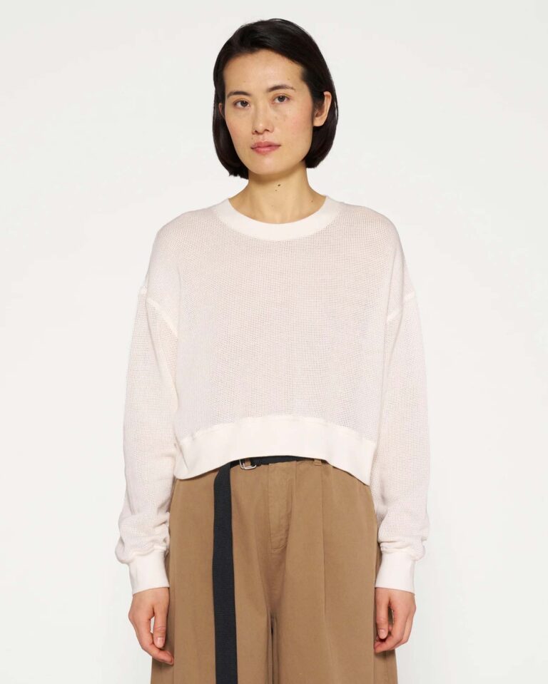 Sweater Cropped Mesh 10Days ecru