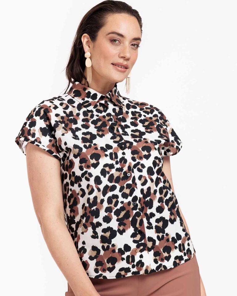 Blouse Barb Leopard Studio Anneloes print