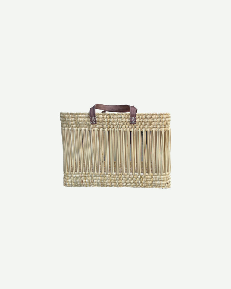 Straw Bag Naturel L Bow19