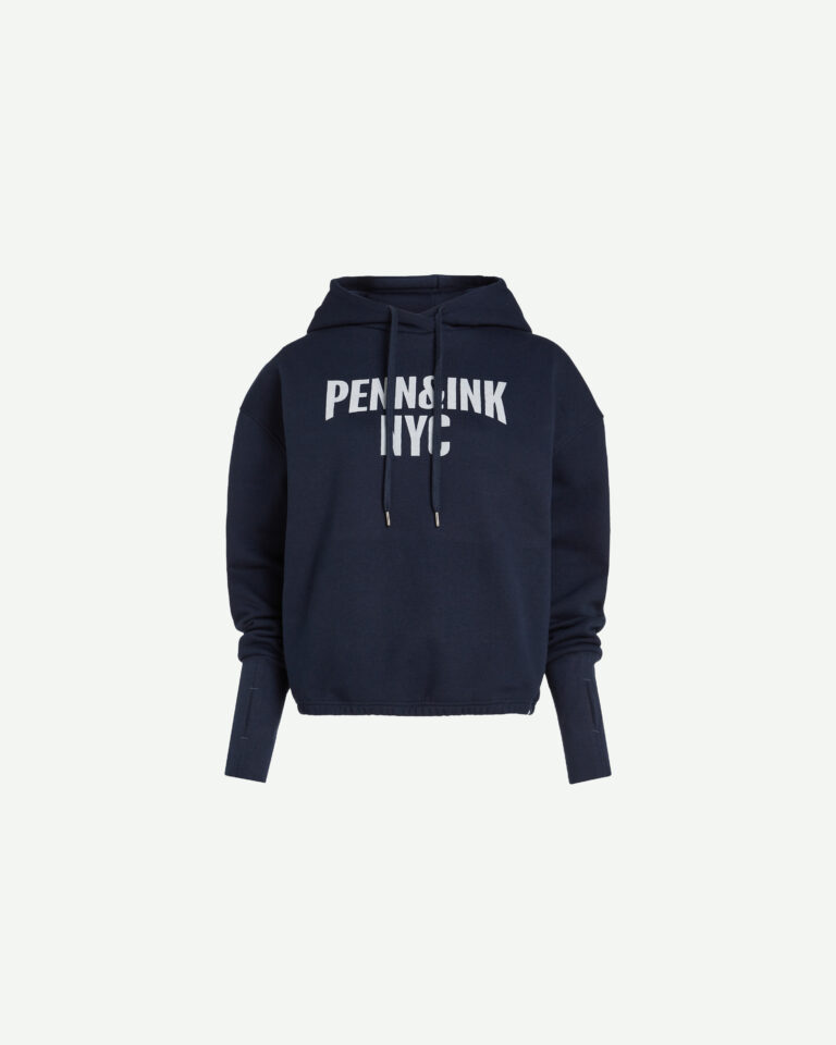 Hoodie Navy Penn&Ink Print