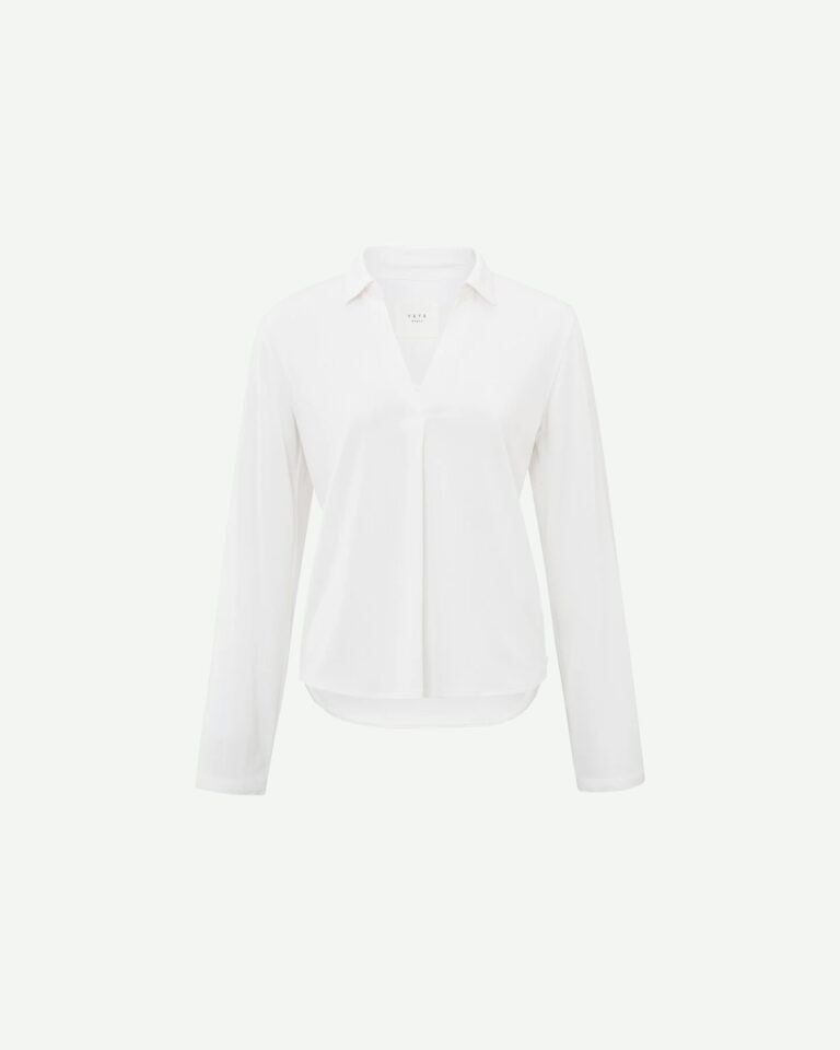 Top Jersey White Yaya met klassieke kraag