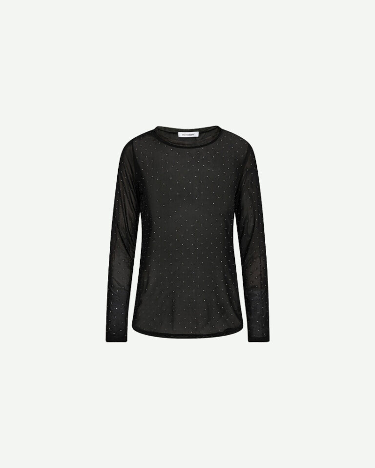 Longsleeve Mesh Crystal Co'Couture zwart