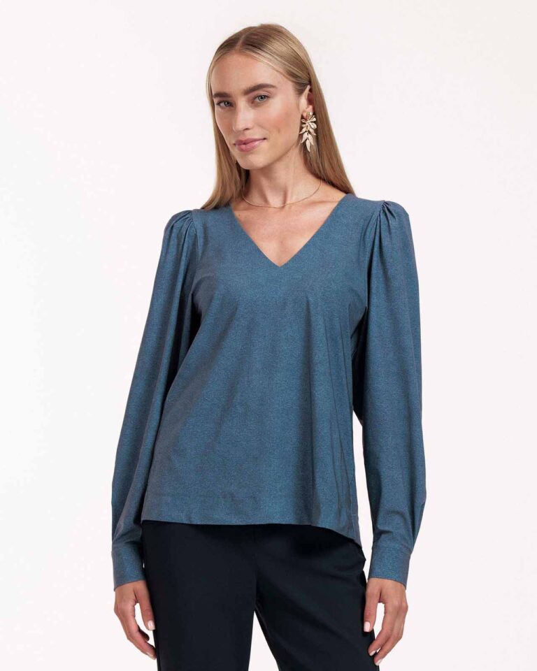 Top Les Denim Studio Anneloes blauw