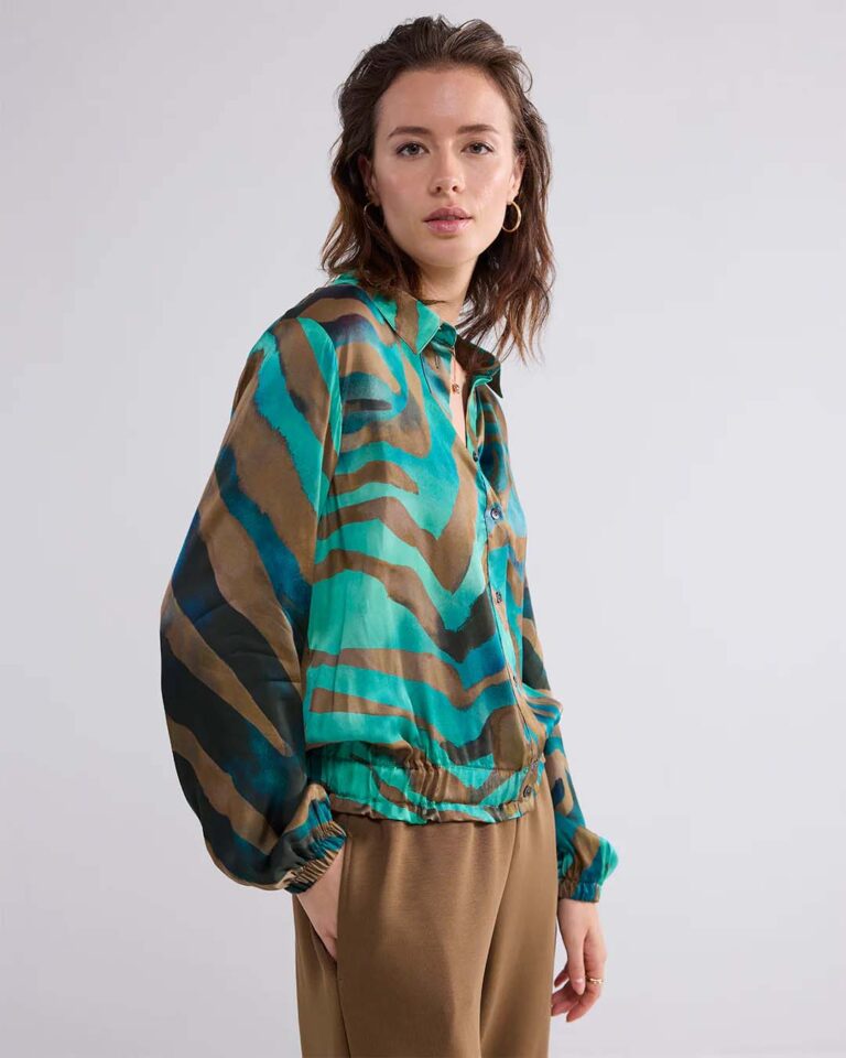 Blouse Peacock Print Summum tijger bomber