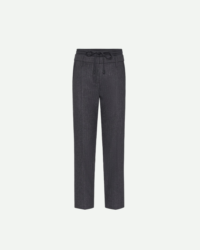 Broek Karen Grey Cambio fuzzy pinstripe