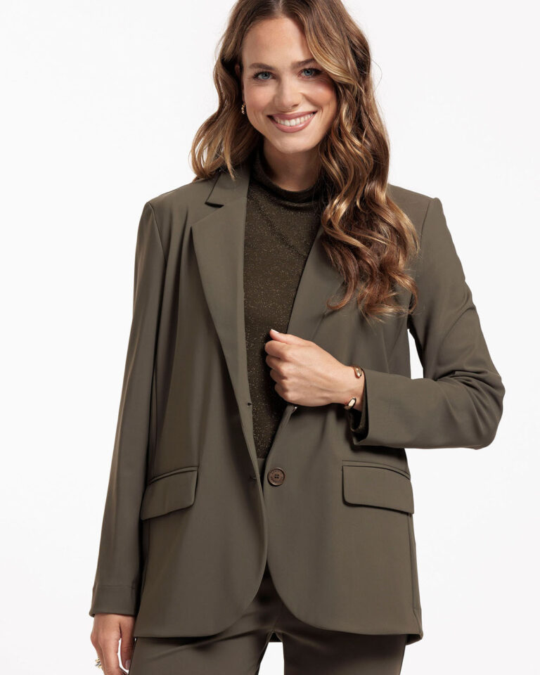 Blazer Camille Bonded Army Studio Anneloes groen