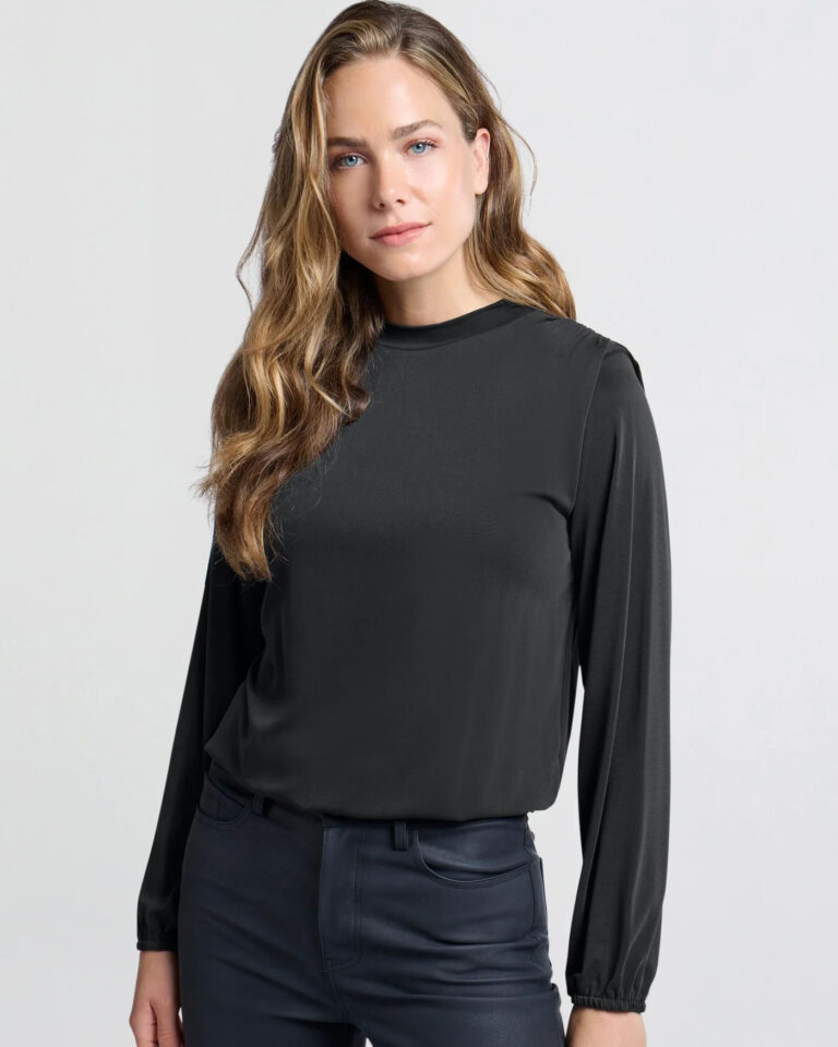 Top Jersey Black Yaya flowy zwart