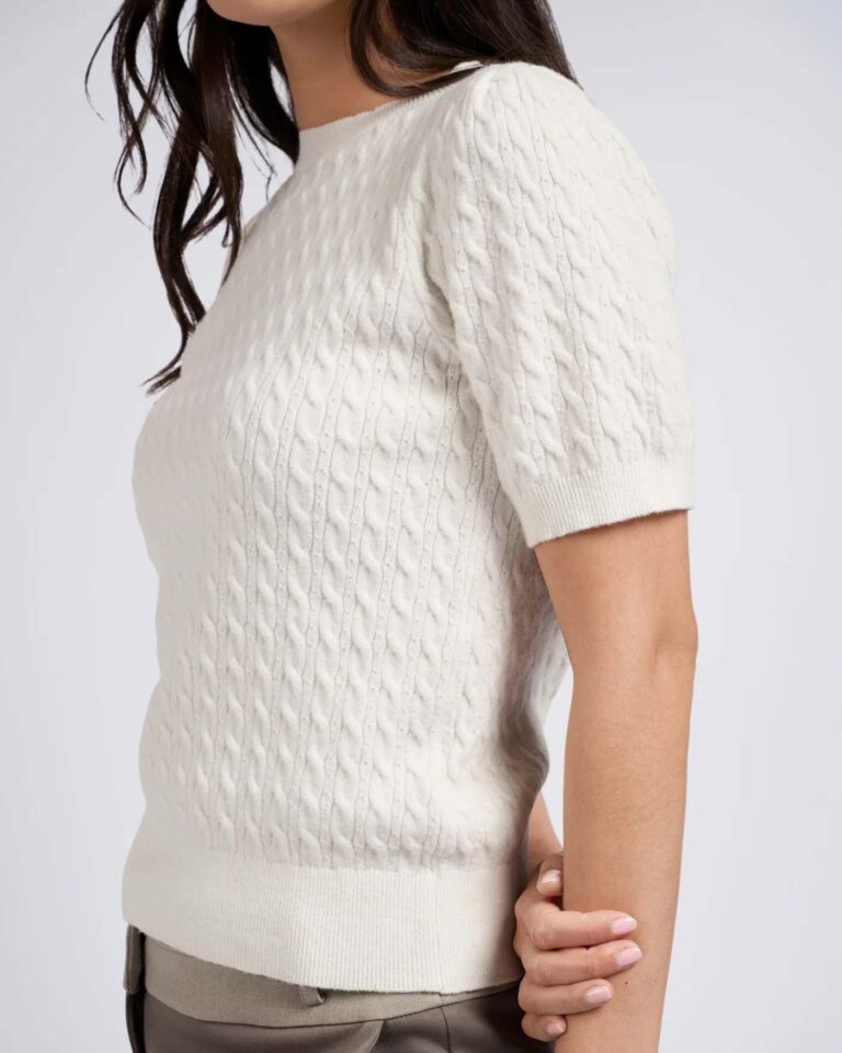 Sweater Cable White Yaya chalk wit