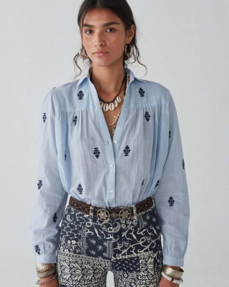 Blouse Marianne Light Oxford Maison Hotel blauw