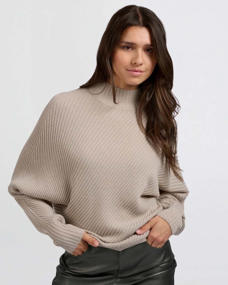 Sweater Batwing Rib Yaya dove gray