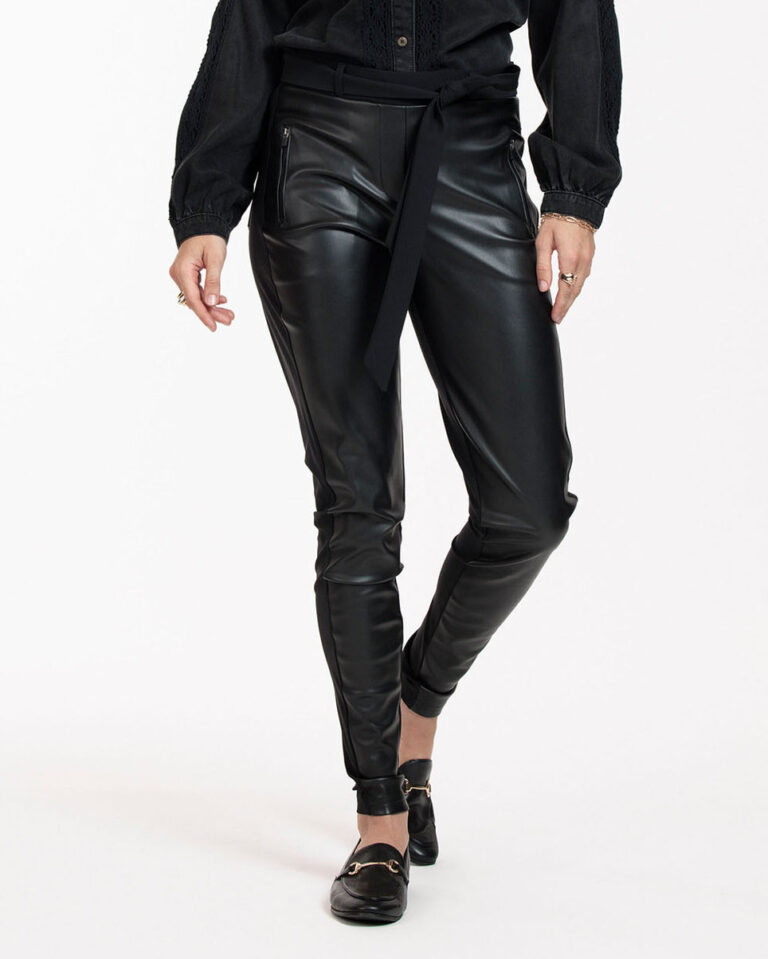 Broek Margot Leather Black Studio Anneloes zwart