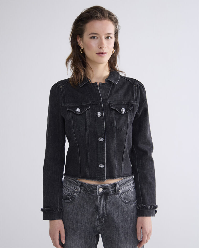 Denim jacket black stretch denim summum