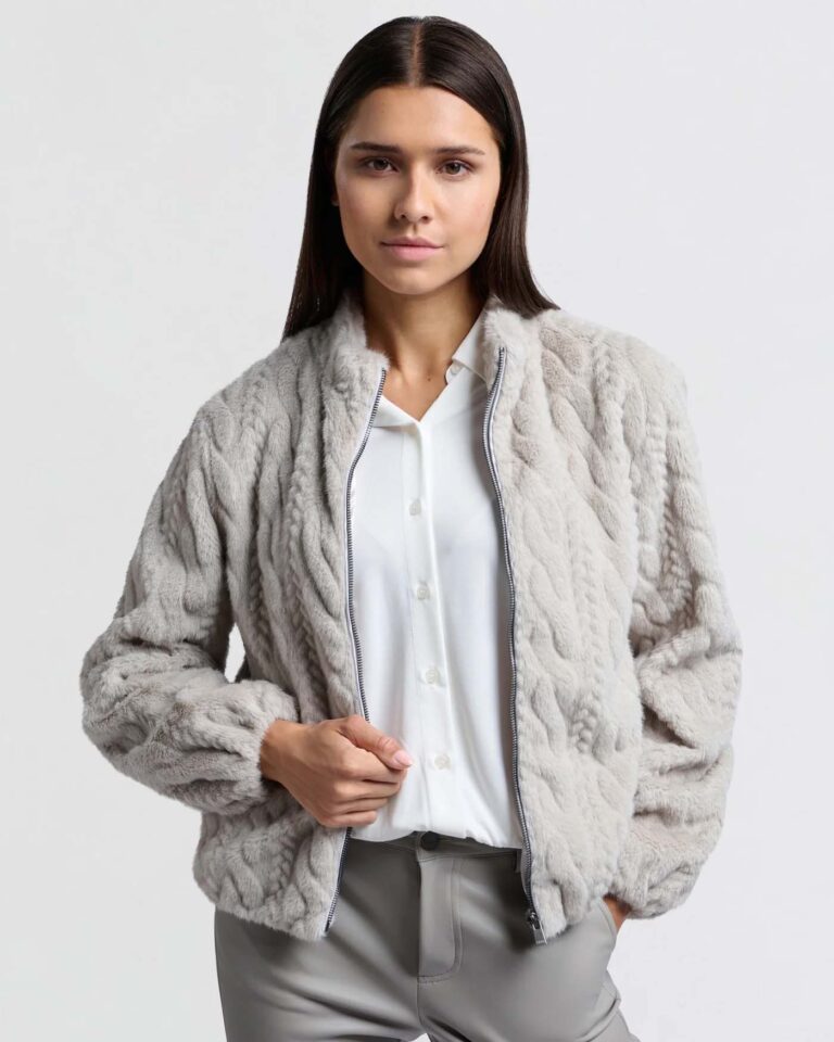 Jacket Faux Fur Grey Yaya grijs