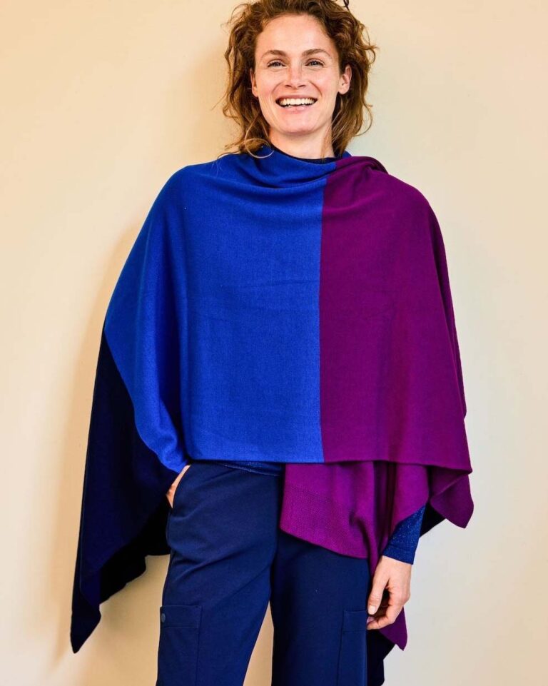 Poncho Colorblock Orchid Kyra paars