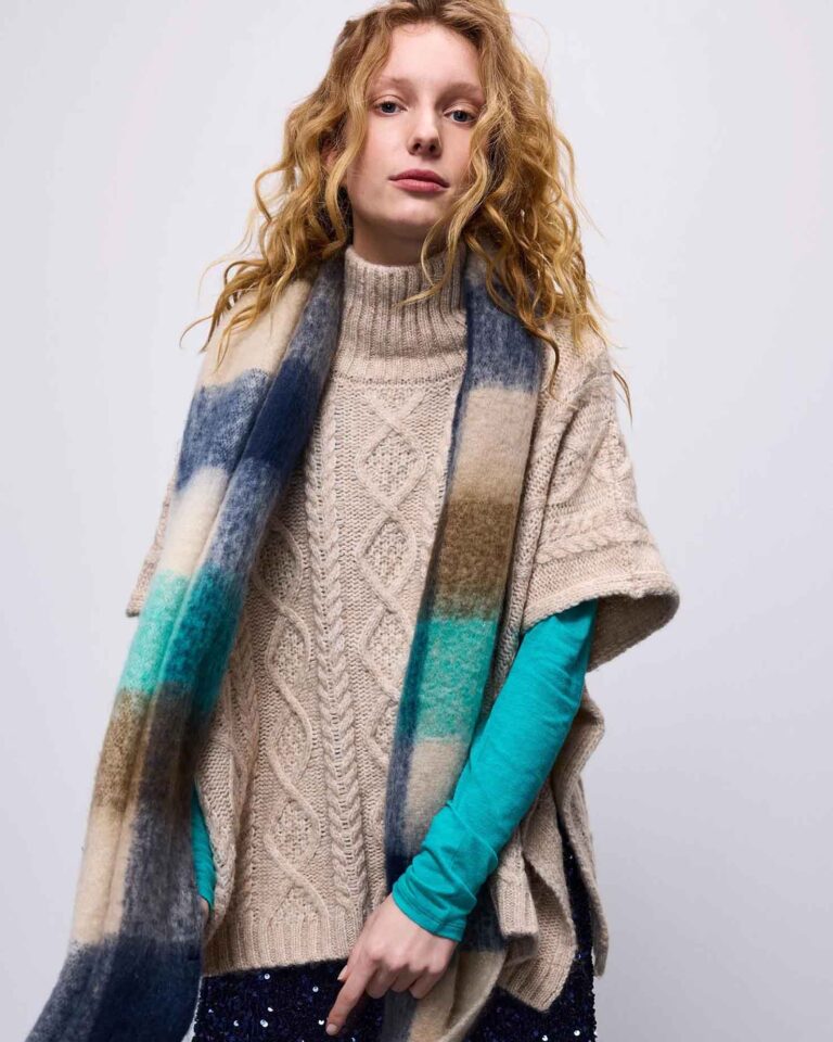 Poncho Cable Ivory Summum ecru