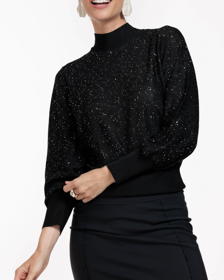 Mireille sequins pullover Zwart Studio Anneloes