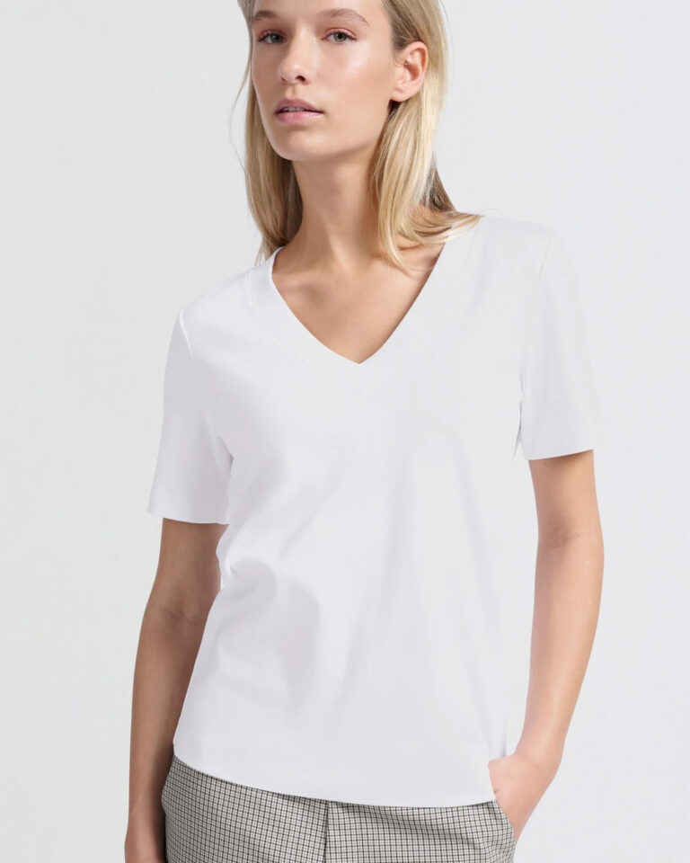 T-shirt V-neck Wit Yaya white