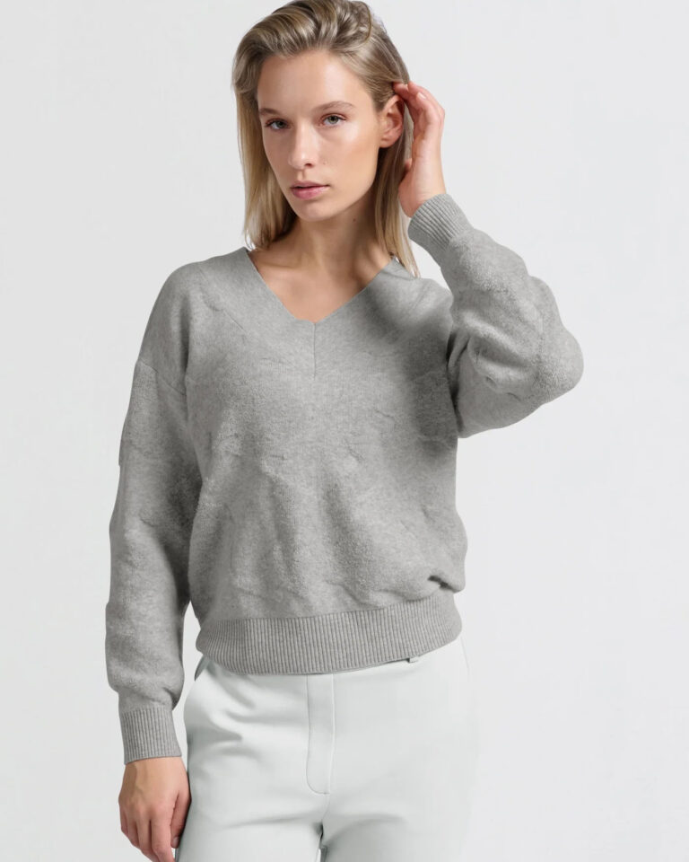 Sweater Texture Grijs Yaya melange v-hals