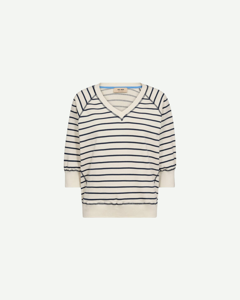 Sweatshirt Maggie Stripe Mos Mosh blauw ecru