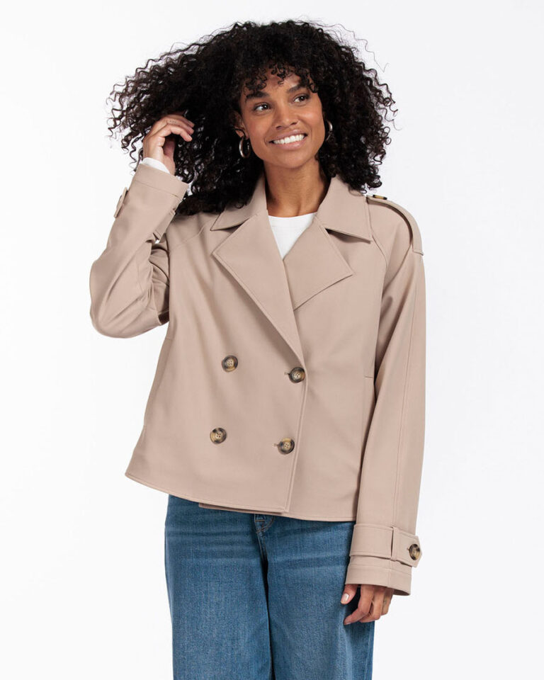 Trenchcoat Cato Bonded Latte Studio Anneloes beige