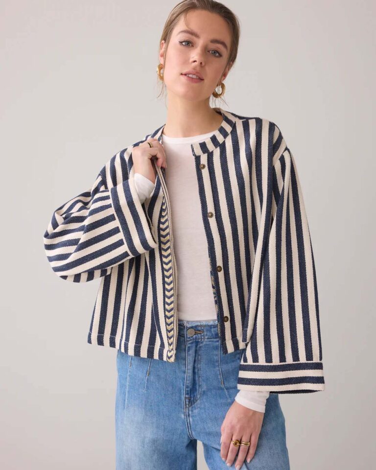 Kimonojasje Reversible Stripe Summum blauw