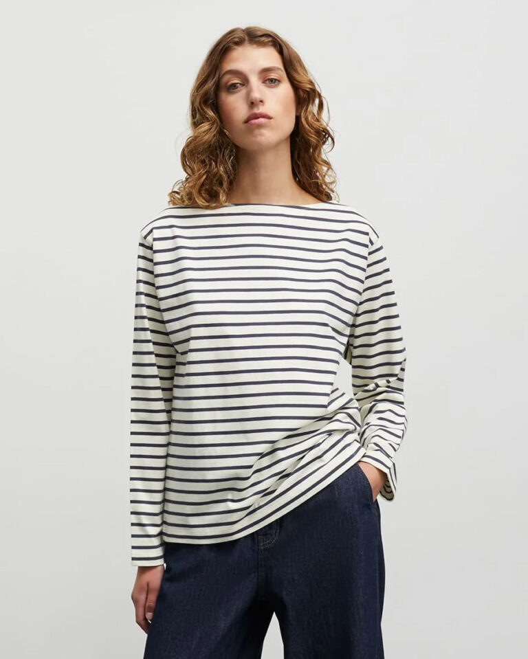 Shirt Soft Single Mads Norgaard blauw ecru