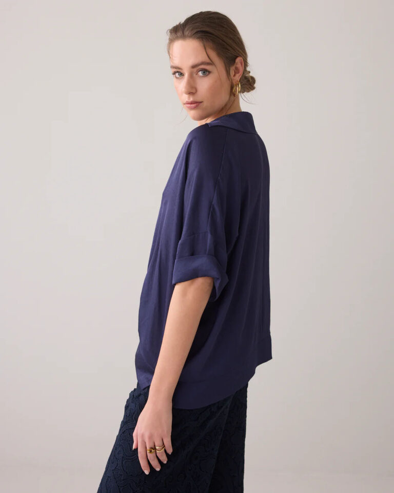 Blouse Silky Navy Summum blauw