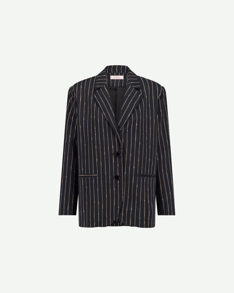 Blazer Camille pinstripe black latte Studio Anneloes