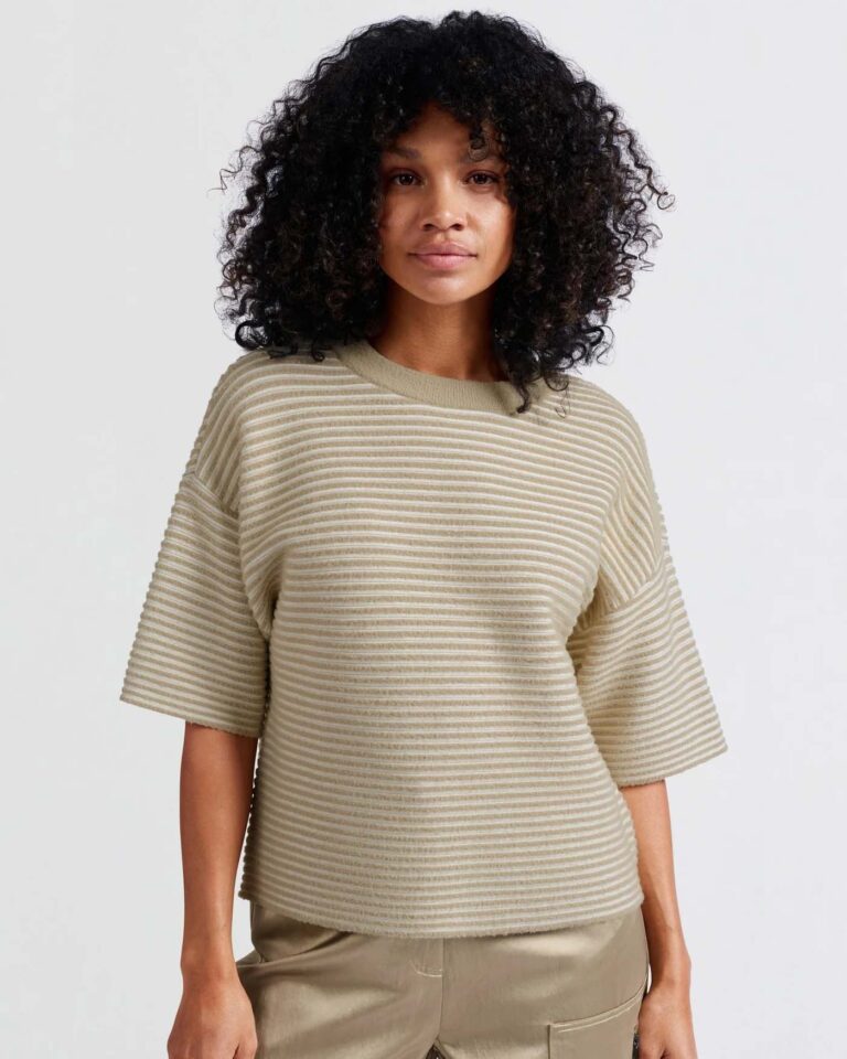 Sweater Fluffy Stripe Safari Yaya groen