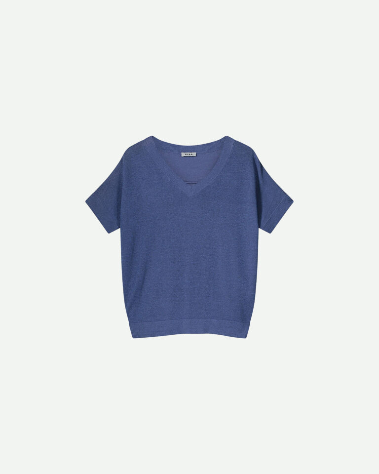 T-shirt Lurex Ezra Blue Kyra indigo blauw
