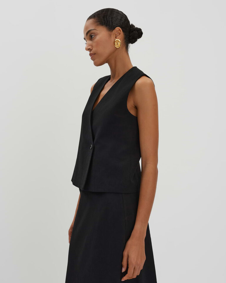 Gilet Nabril Zwart Someday black linnen