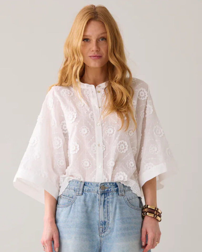 Blouse 3D Flower Summum wit
