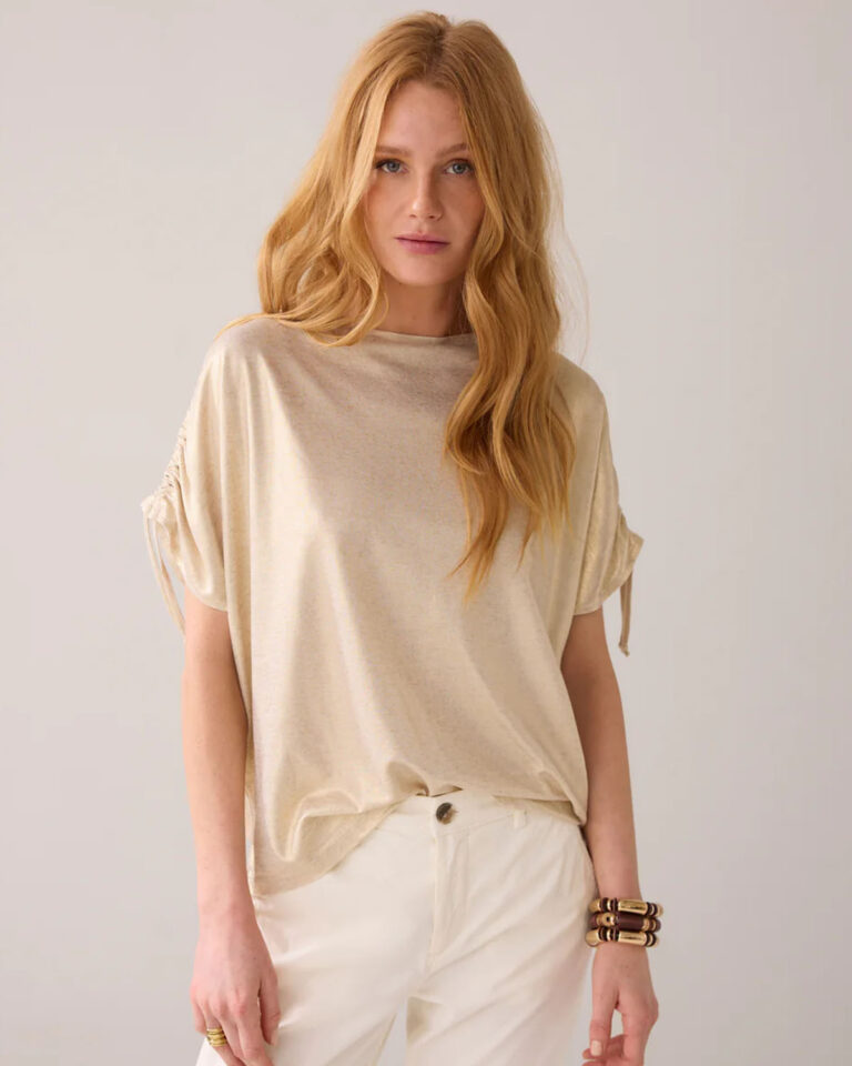 Top Coated Ivory Summum ecru metallic