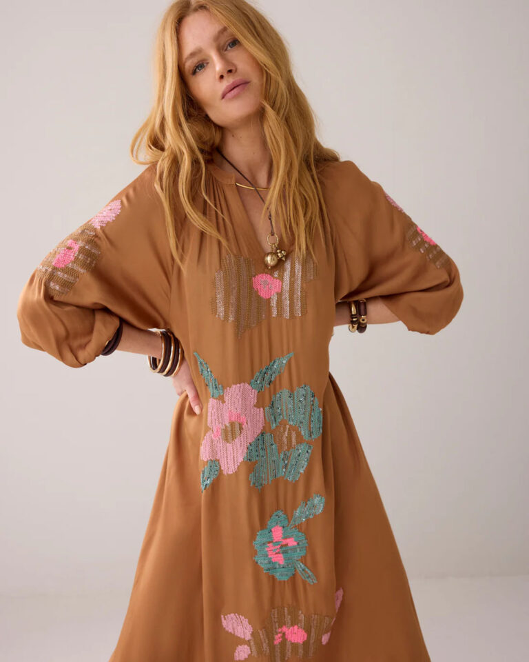 Jurk Satin Embroidered Summum