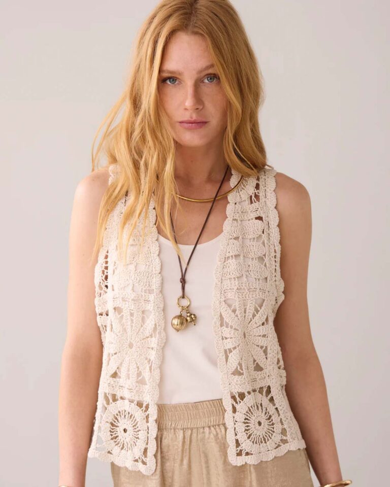 Gilet Crochet Ivory Summum ecru