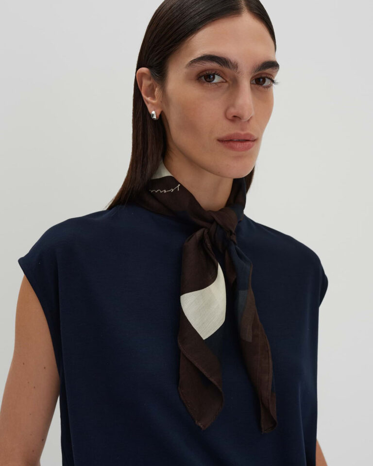 Scarf Bosino Someday blauw bruin print