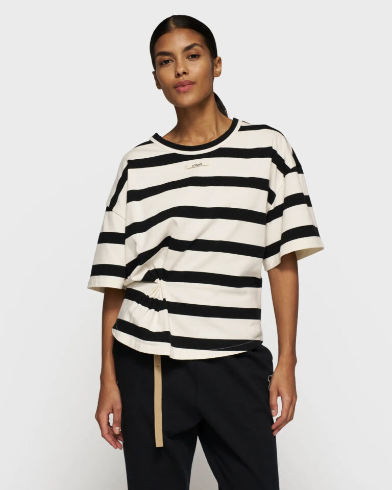 T-shirt Stripes 10Days ecru zwart