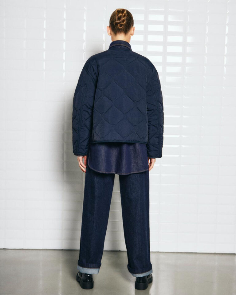 Quilted Jas Sandy With Black blauw