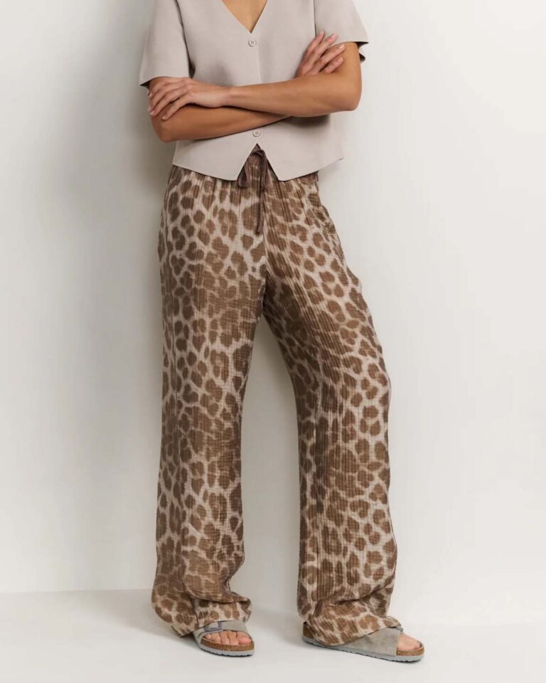 Broek Leopard Print Yaya bruin