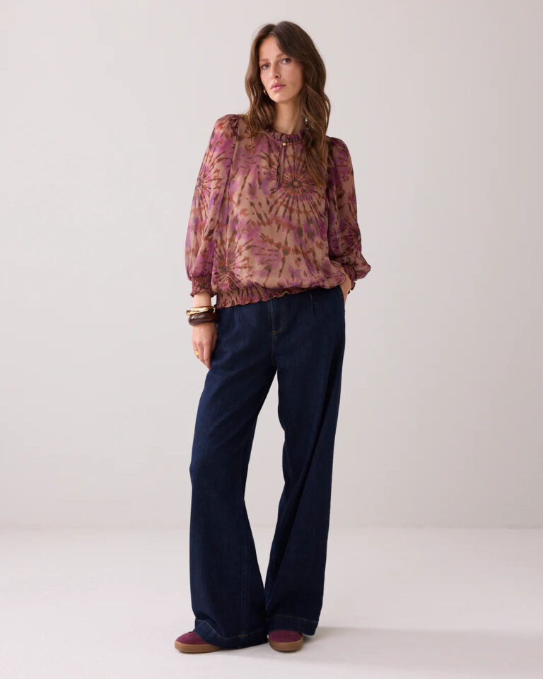 Top Smock Tie Dye Summum paars