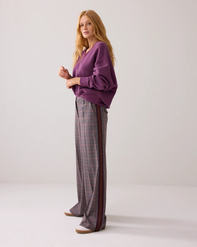 Broek Check Multi Summum paars
