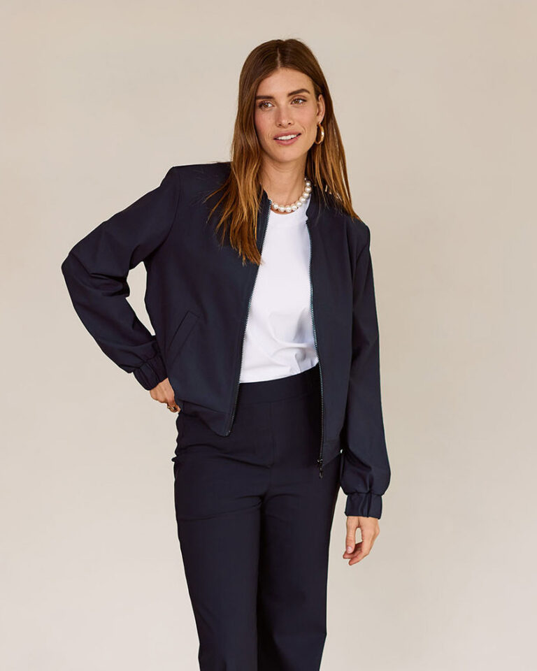 Bomber Jacket Benja Dark Blue Studio Anneloes blauw