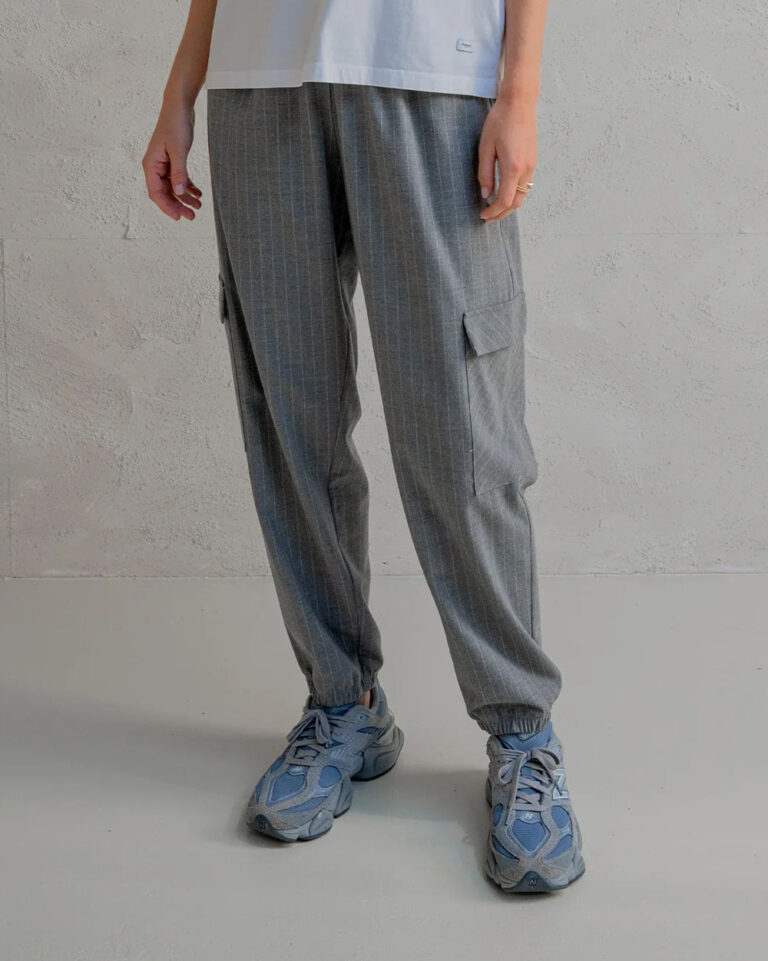 Broek Pinstripe Grey Melange Penn&Ink grijs