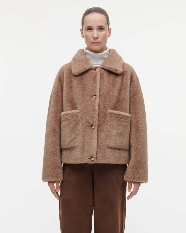 Jas Faje Faux Fur Camel Studio AR bruin