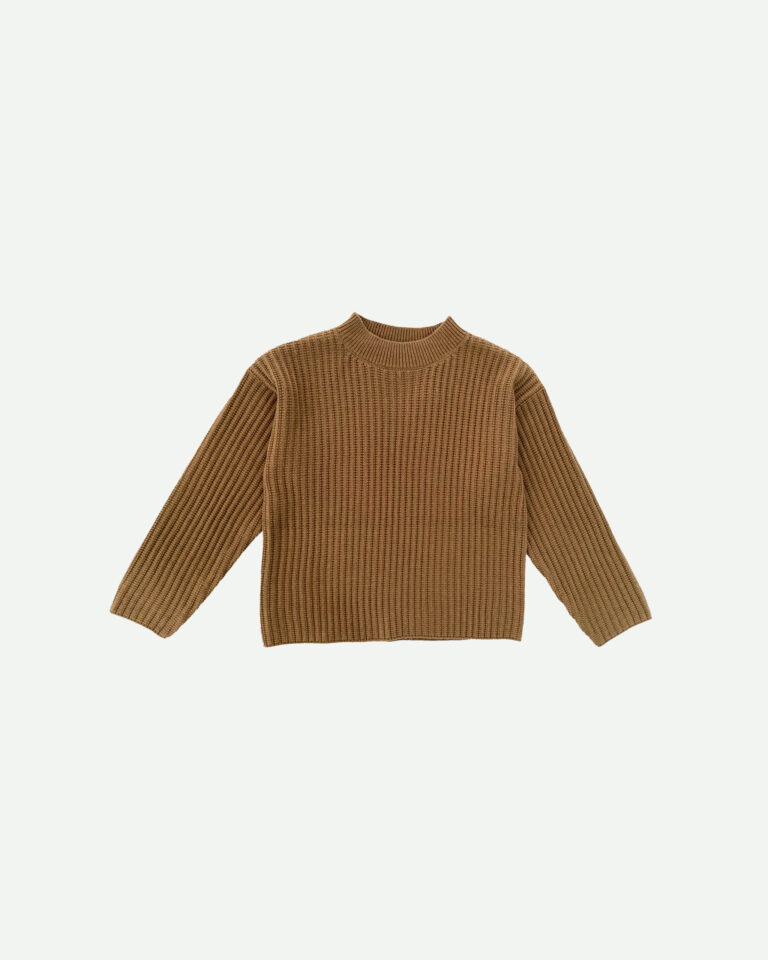 Trui Poppy Camel With Black bruin