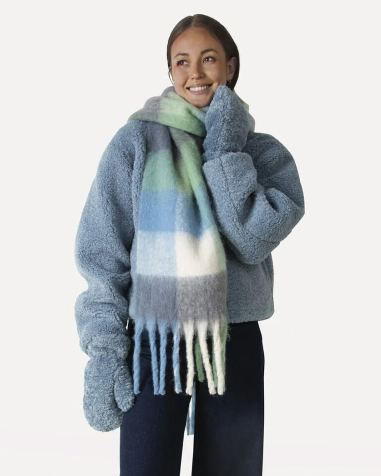 Scarf Thalia Check Another Label groen blauw